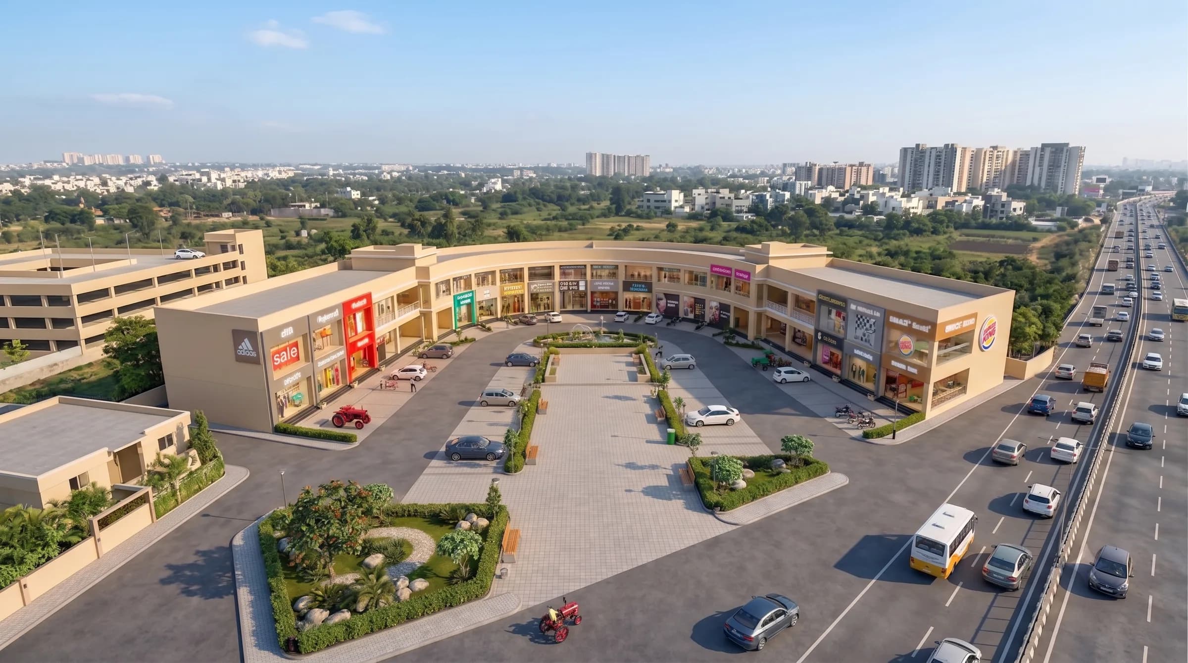STRETCH Premium Outlets aerial daylight view
