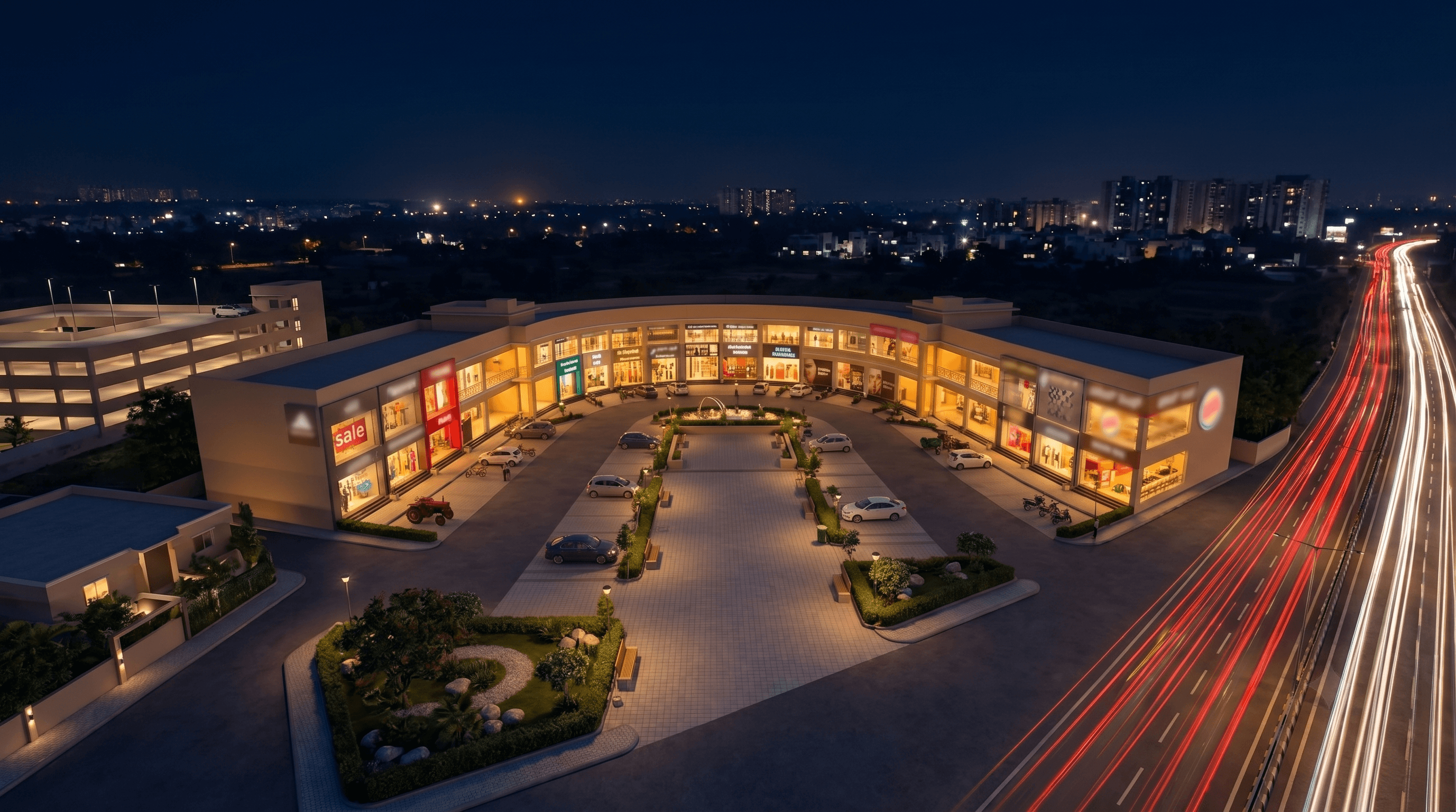 Aerial view of STRETCH Premium Outlets destination