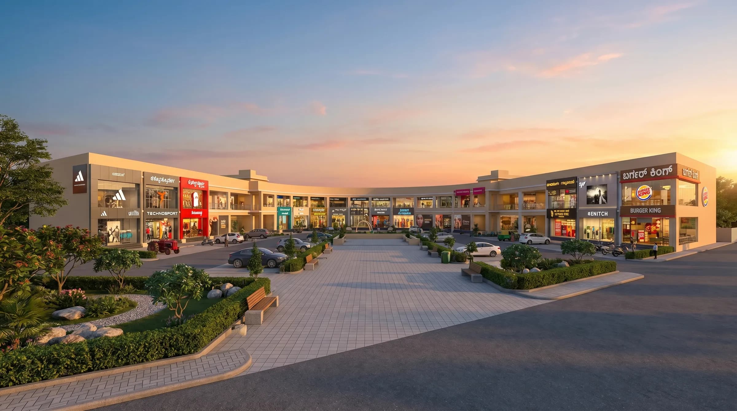 STRETCH Premium Outlets Attibele — aerial property render